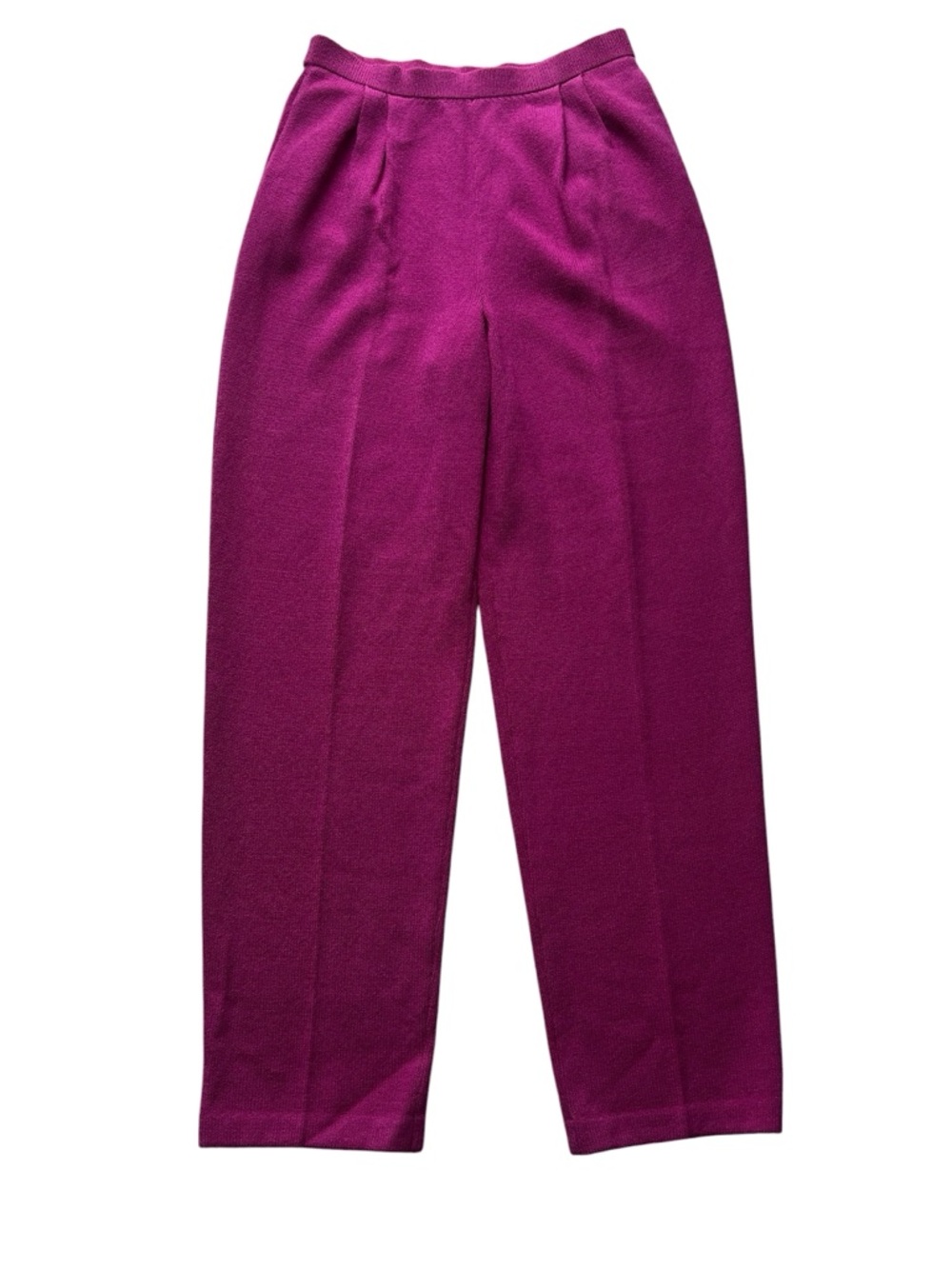 St. John Magenta Pink Santana Wool Blend Pockets High Rise Front Pleats Pants 6